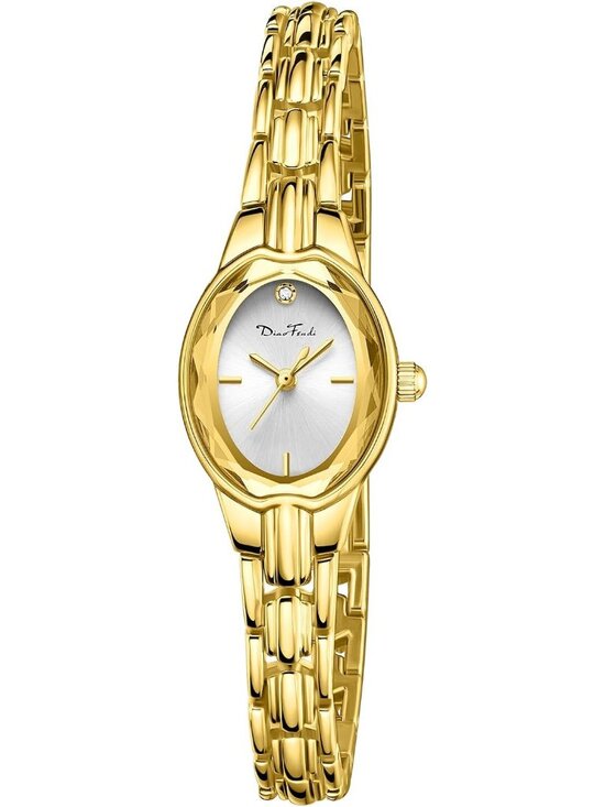 Women\'s Gold White Easy Read Ladies Quartz Small Vintage Bracelet Wrist Watch